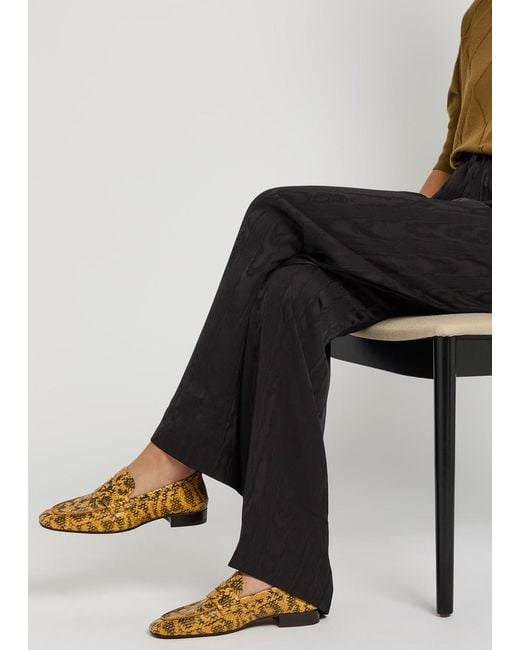 Dries Van Noten Brown Snake-Effect Leather Sneakers