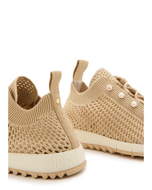 Jimmy Choo Natural Veles Mesh-Knit Sneakers