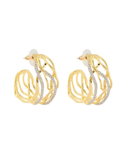 Alexis Metallic Solanales Two-Tone 14Kt-Plated Hoop Earrings