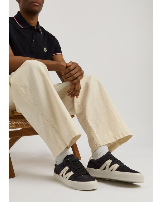 Moncler Blue Monaco Suede Sneakers for men