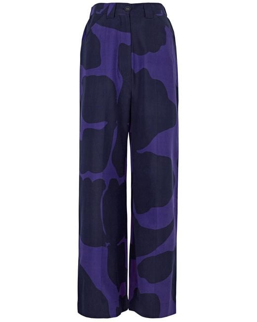 LOVEBIRDS Blue Chester Printed Woven Trousers