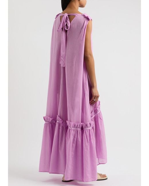 Devotion Purple Ypapanti Cotton Maxi Dress