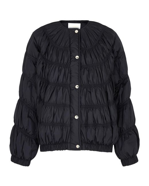 Chloé Black Chloe Ruched Quilted Shell Jacket