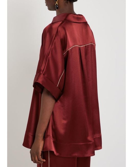 Roksanda Red Enira Satin Top