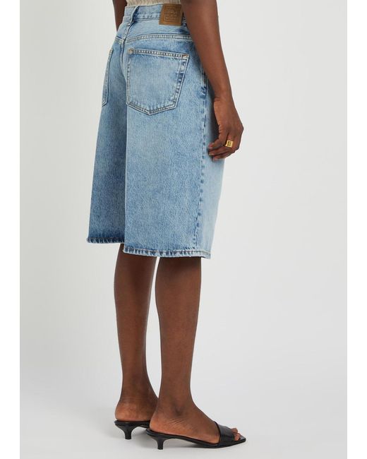 Totême Blue Longline Denim Board Shorts