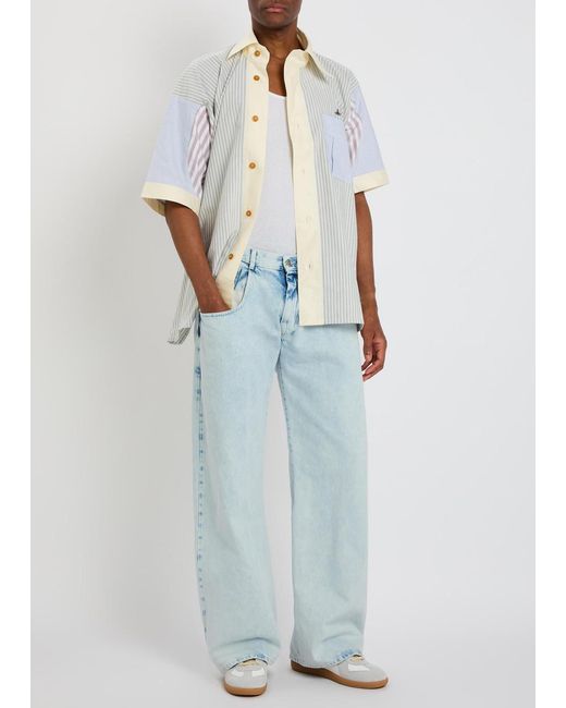 Maison Margiela Blue Exposed-Pocket Straight-Leg Jeans for men