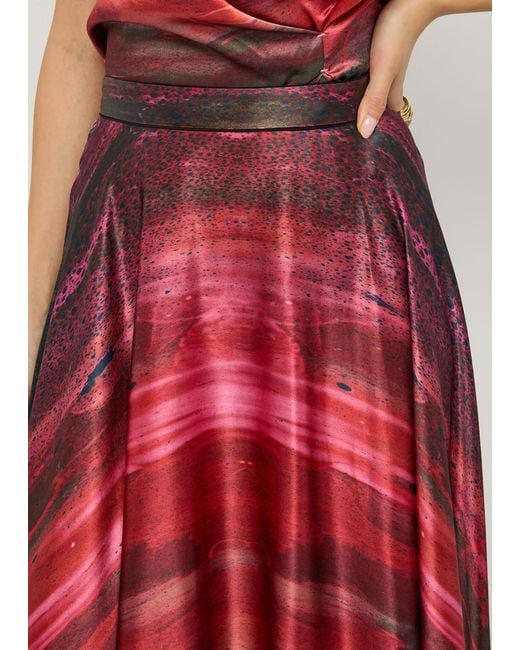 Roksanda Red Ameera Printed Silk Skirt