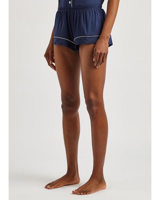 Eberjey Blue Gisele Stretch-Jersey Pyjama Set