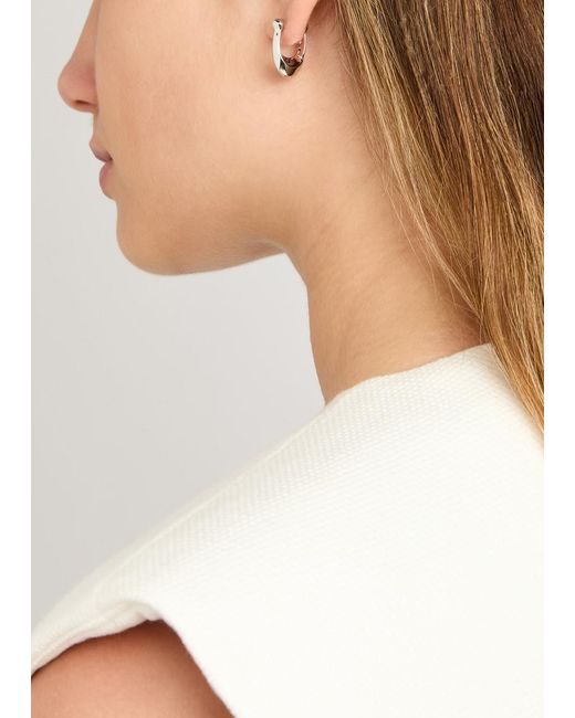 COACH White Signature C Hoop Earrings