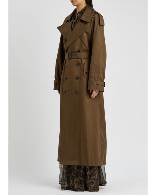 Saint Laurent Brown Maxi Trench Coat