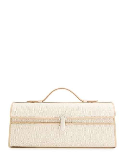 SAVETTE Natural Slim Symmetry Canvas And Leather Pochette