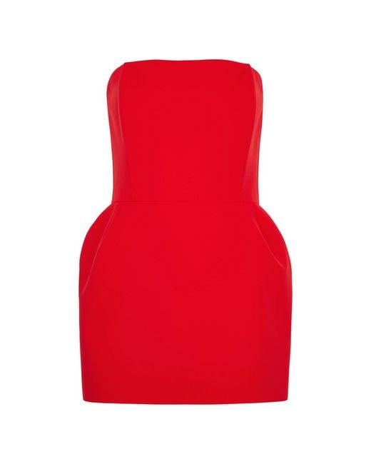 Magda Butrym Red Strapless Stretch-Jersey Mini Dress