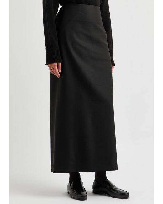 The Row Colt Woolblend Maxi Skirt in Black Lyst