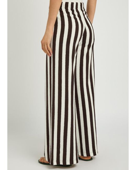 Suzie Kondi Brown Lilo Striped Wide-Leg Terry Trousers
