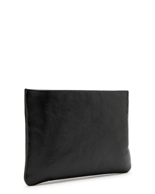 Saint Laurent Black Calypso Small Patent Leather Pouch
