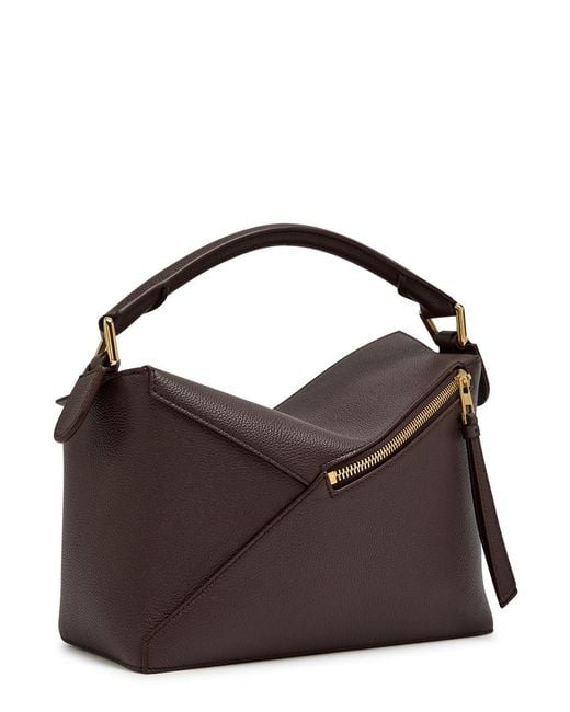 Loewe Brown Puzzle Edge Small Leather Top Handle Bag