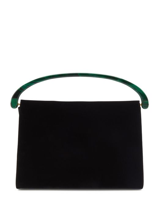 Dries Van Noten Black Crisp Velvet Shoulder Bag