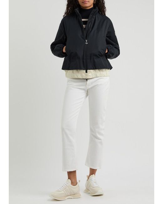 Moncler Blue Janze Hooded Cotton-Blend Jacket