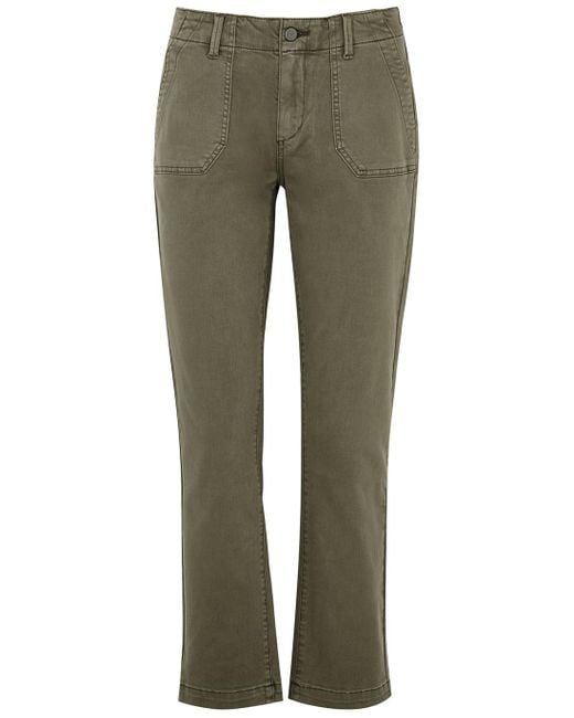 PAIGE Denim Mayslie Green Straight-leg Tapered Jeans | Lyst