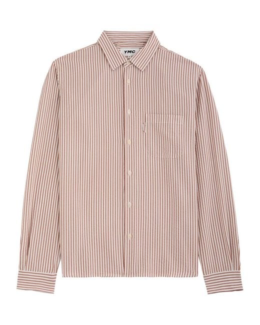 YMC Pink Curtis Striped Woven Shirt for men