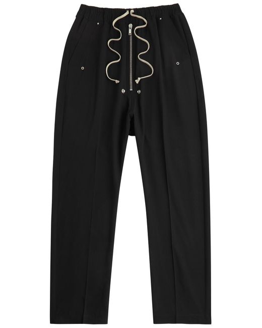 Rick Owens Black Bela Tapered-Leg Wool Trousers for men