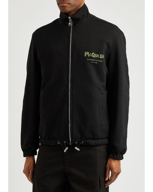 Alexander McQueen Black Reversible Logo Nylon Jacket for men