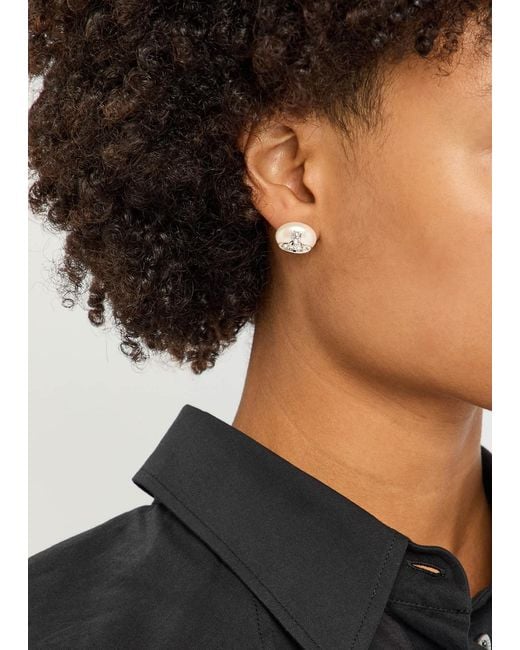 Vivienne Westwood Metallic Lavinia Faux Pearl-Embellished Stud Earrings