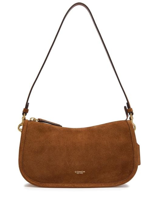COACH Brown Waverly Suede Cross-Body Bag