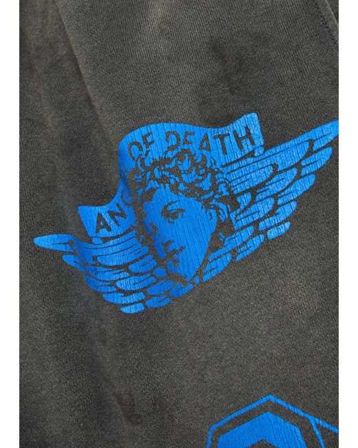 SAINT Mxxxxxx Blue Angel Of Death Printed Cotton Sweatpants for men