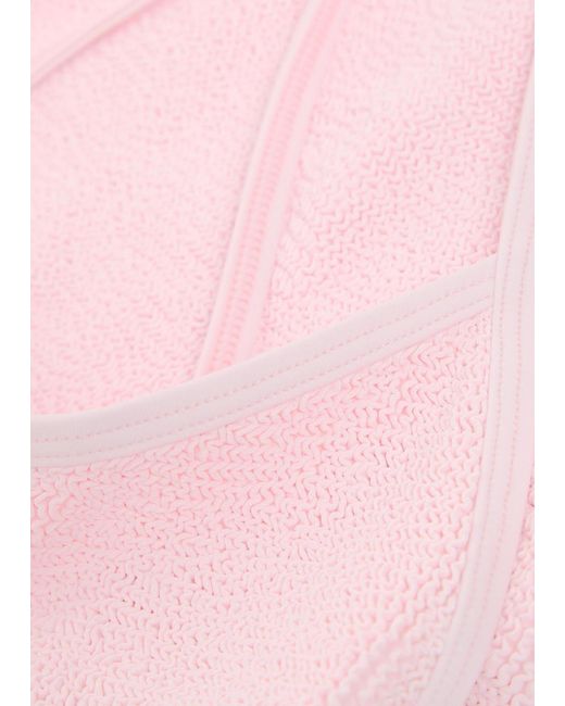 Hunza G Pink Pamela Crinkle Swimsuit
