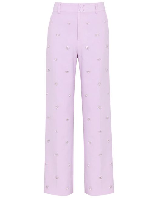 Huishan Zhang Pink Miles Crystal-embellished Straight-leg Trousers