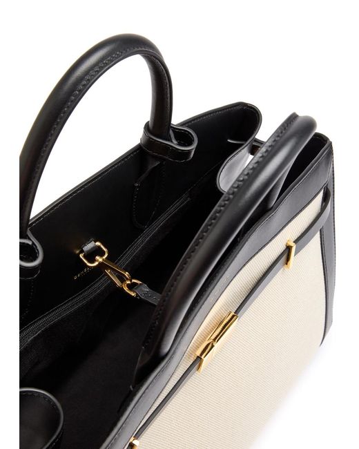 DeMellier London Natural The Hudson Leather And Canvas Top Handle Bag