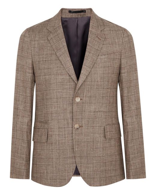 Paul Smith Brown Checked Wool-blend Blazer for men