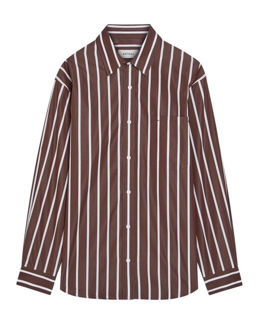 Matteau Red Striped Cotton-Poplin Shirt