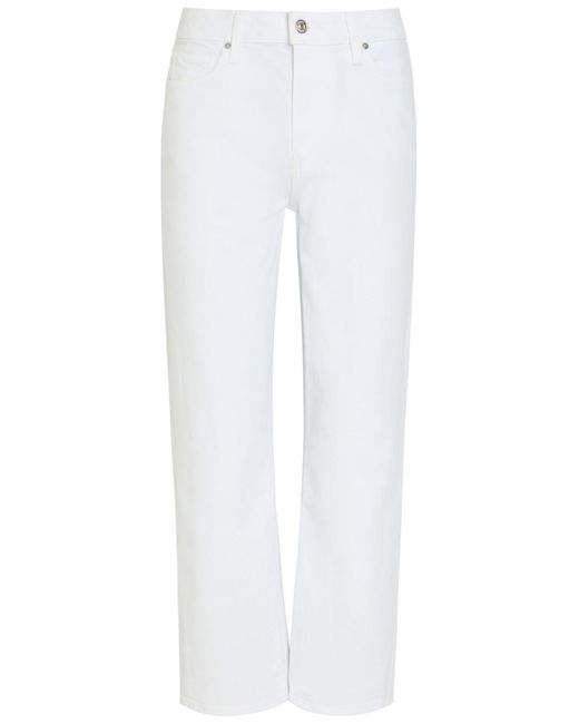 PAIGE White Mason Straight-Leg Stretch-Denim Jeans