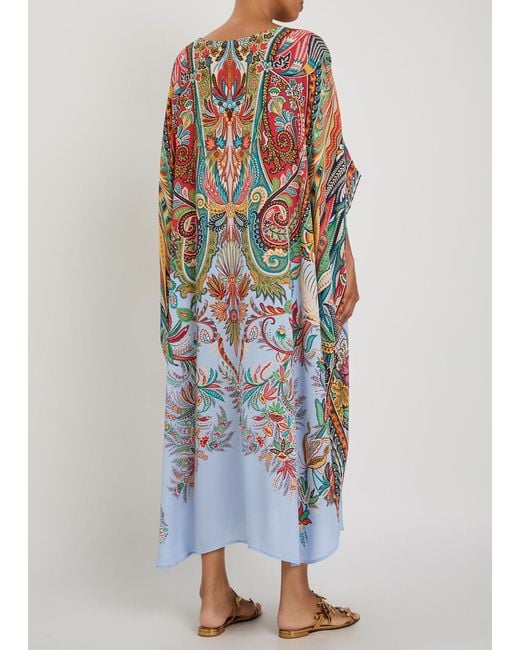 Etro Multicolor Printed Crepe Midi Beach Dress