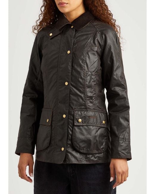 Barbour Black Reighton Waxed Cotton Jacket