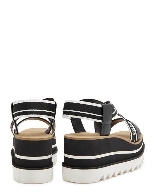 Stella McCartney Black Sneak-elyse Faux Leather Platform Sandals