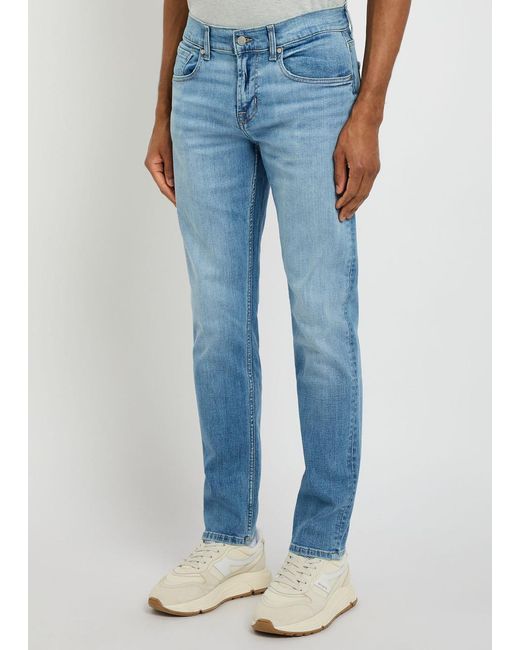 7 For All Mankind Blue Slimmy Tapered Luxe Performance Jeans for men