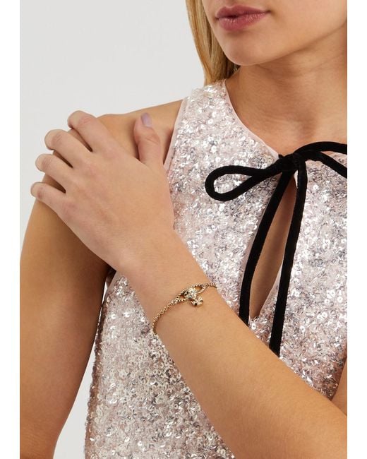 Vivienne Westwood White Mayfair Bas Relief Orb Bracelet