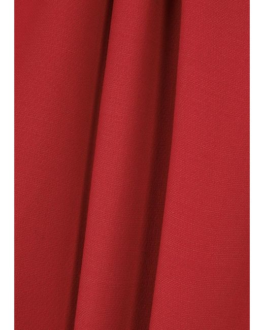Roland Mouret Red Asymmetric Wool-blend Maxi Dress
