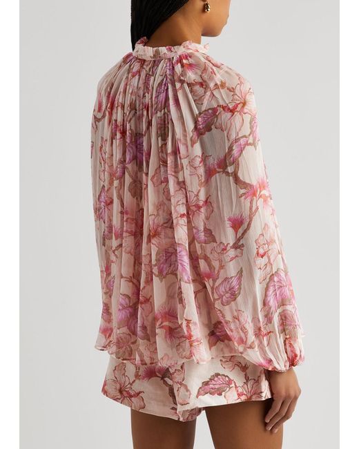 Zimmermann Pink Matchmaker Floral-print Chiffon Blouse for men