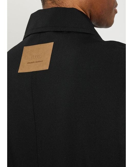 AMI Black Canvas Overshirt for men
