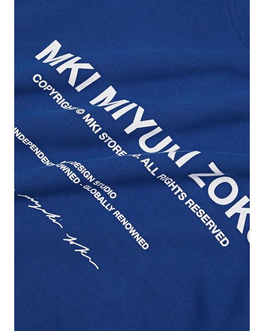 MKI Miyuki-Zoku Blue Logo-print Jersey Sweatshirt for men