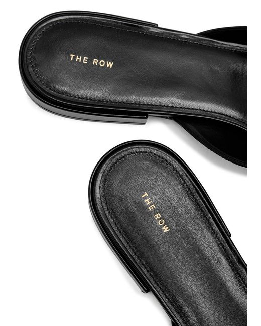 The Row Black Penelope Leather Mules