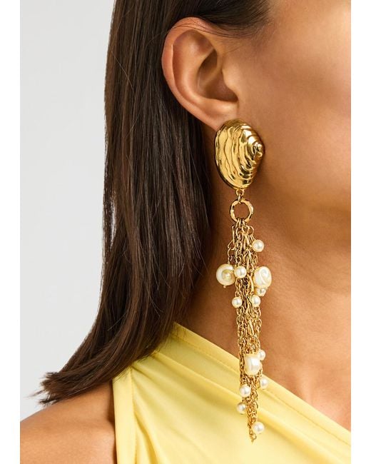 Chloé Metallic The Chloé Shells Embellished Drop Earrings