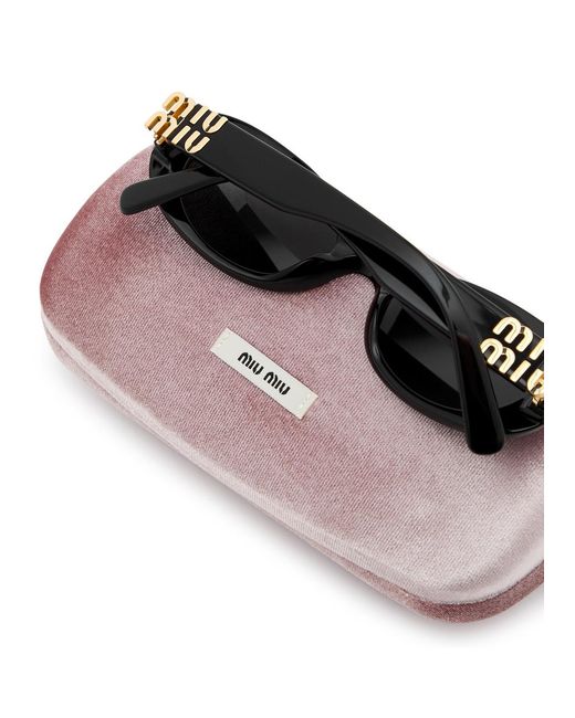 Miu Miu Black Oval-frame Sunglasses