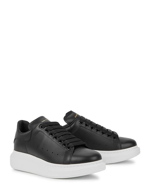 Alexander McQueen Black Oversized Leather Sneakers, Sneakers