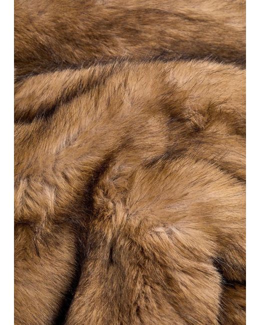 Stand Studio Brown Lena Quilted Faux Fur Jacket