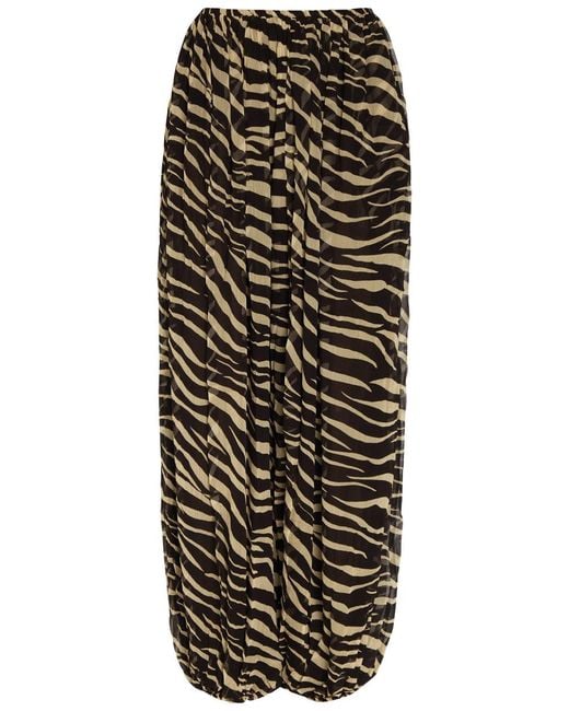 Ronny Kobo Black Renier Zebra-Print Georgette Balloon Trousers